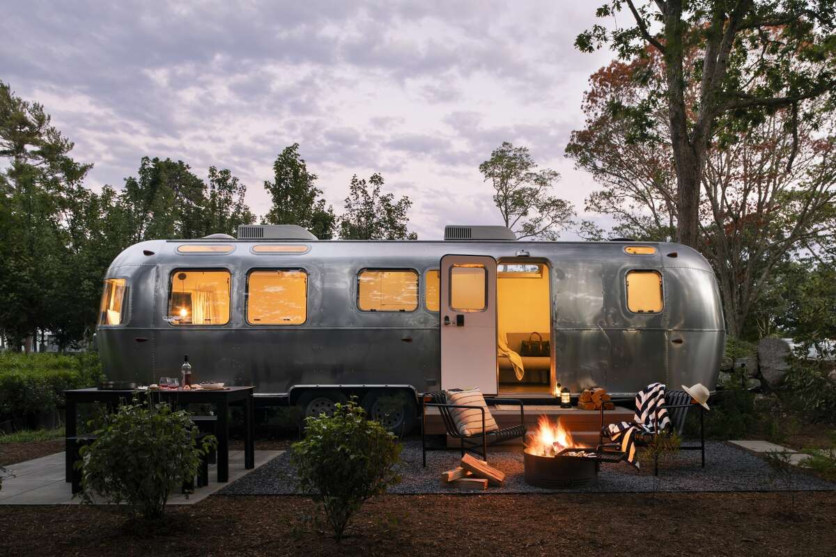 AutoCamp Catskills will offer a mix of Airstreams, luxury tents and cabins when it opens in West Saugerties this spring, marking the hospitality company's second East Coast property, after Cape Cod (pictured). The company owns three more locations in western parks like Yosemite.
