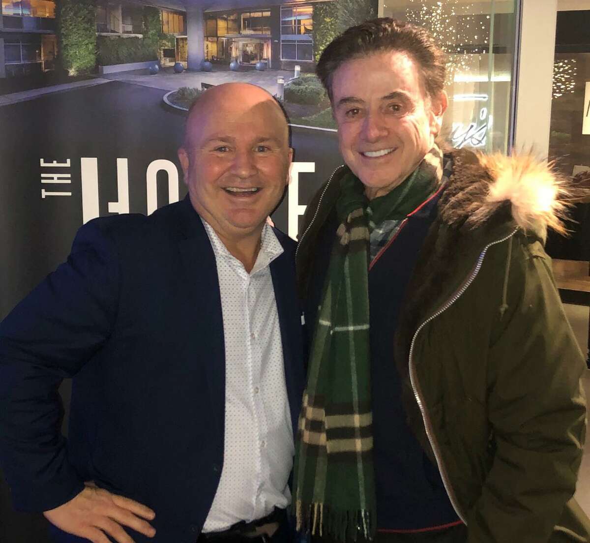 Tony Capasso, owner of Tony's at the J House poses with Rick Pitino, head basketball coach for the Iona Gaels at Iona College in New Rochelle, N.Y.