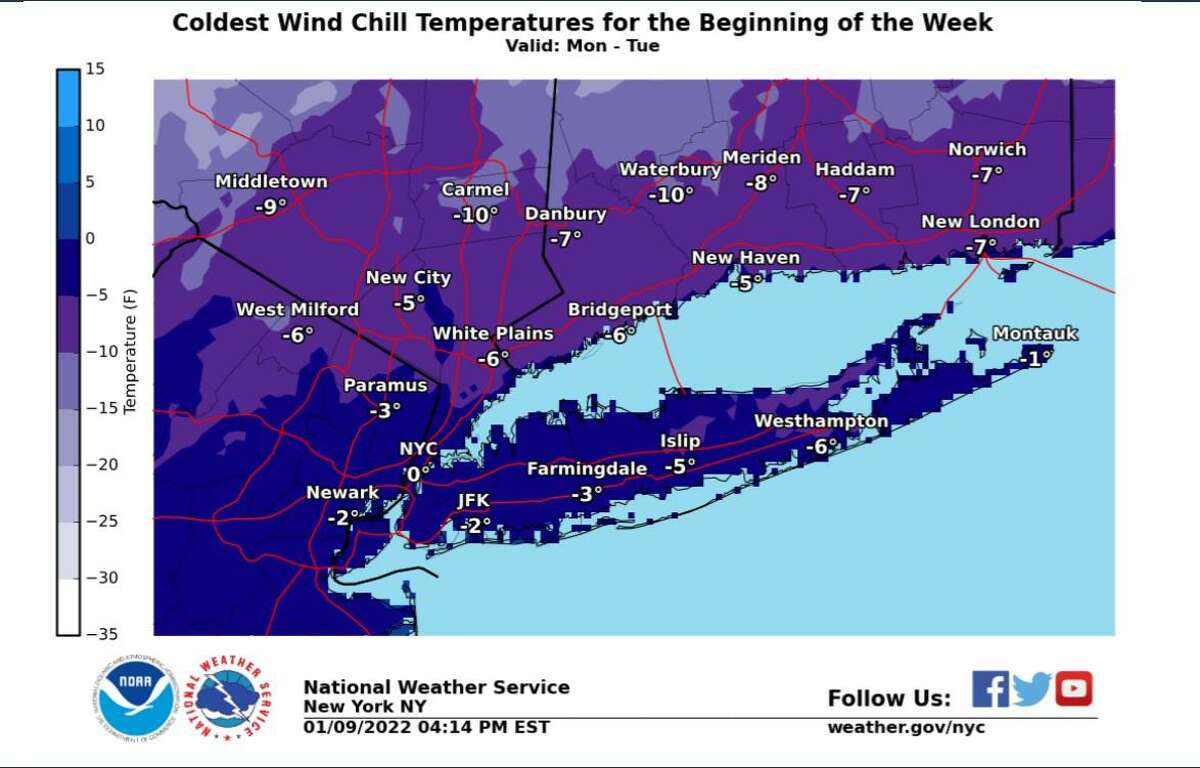 Coldest temperatures expected in the region this week.