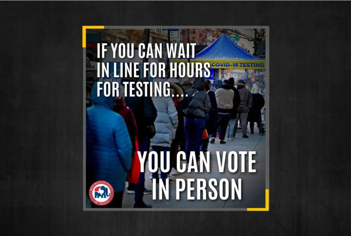 A Republican Party of Texas tweet compared people waiting in line to be tested for COVID-19 to waiting in line to vote. The state Legislature in 2021 passed new voting restrictions, including limits on local initiatives meant to make it easier to vote.