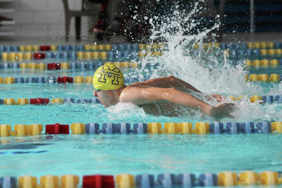 In this file photo, Manistee's Alec Lampen competes in the butterfly.