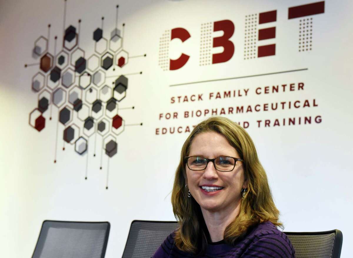 Michelle Lewis, executive director of the Stack Family Center for Biopharmaceutical Education and Training (CBET) on Monday, Jan. 10, 2022, at NY CREATES in Albany, N.Y. The center opened in September and is aimed at fostering and developing the pharma workforce.
