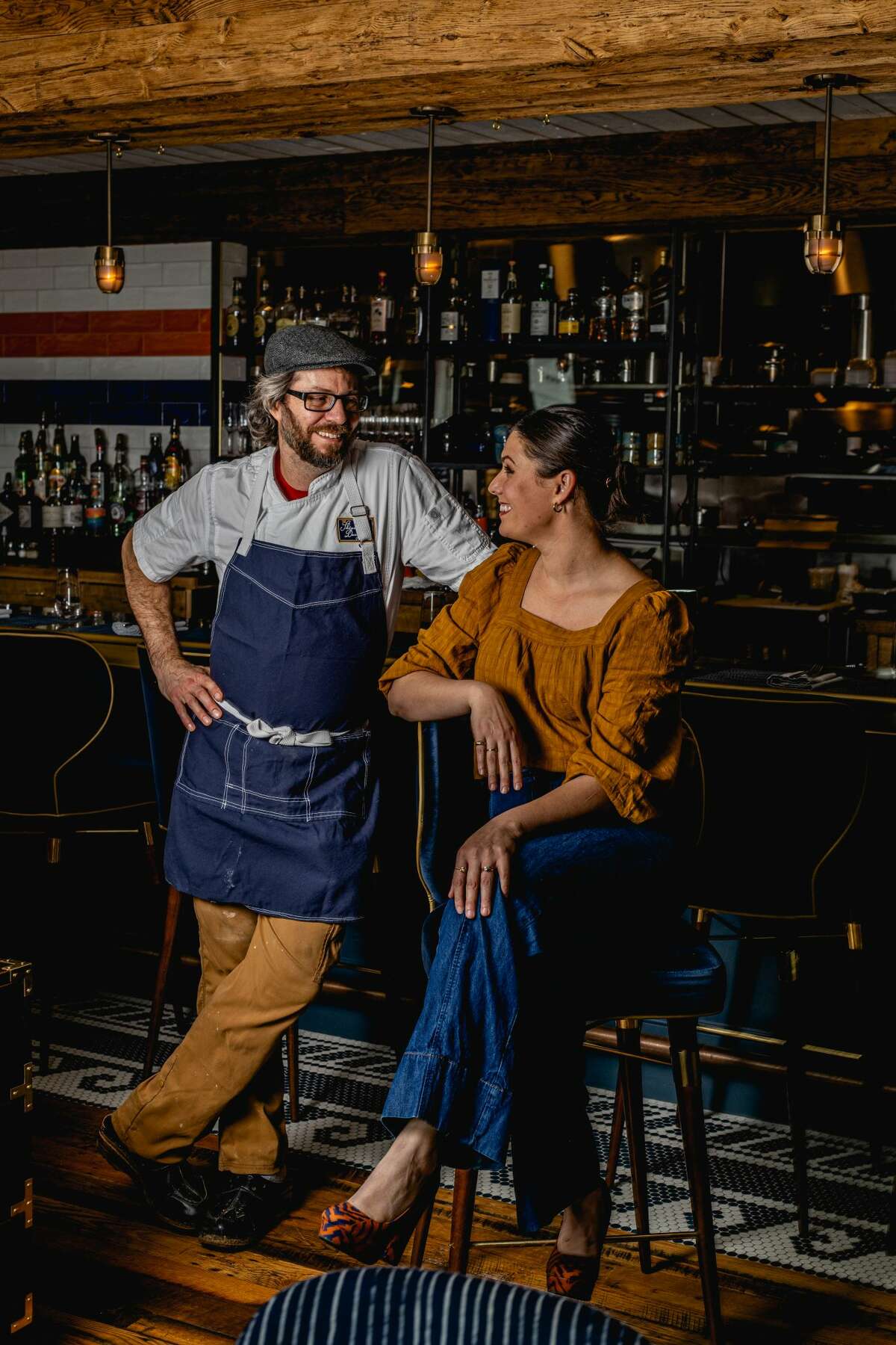 David and Kathleen Standrigde, Executive Chef and Sommelier & Wine Director respectively, at The Shipwright's Daughter in Mystic on Dec. 29, 2021.