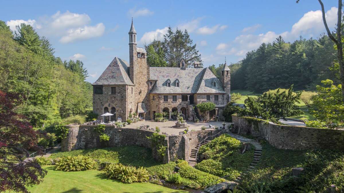 The home on 61 Castle Road in Cornwall, Conn. was built in a European chateau style and was the brainchild of New York sociality, Charlotte Bronson Hunnewell Martin. 