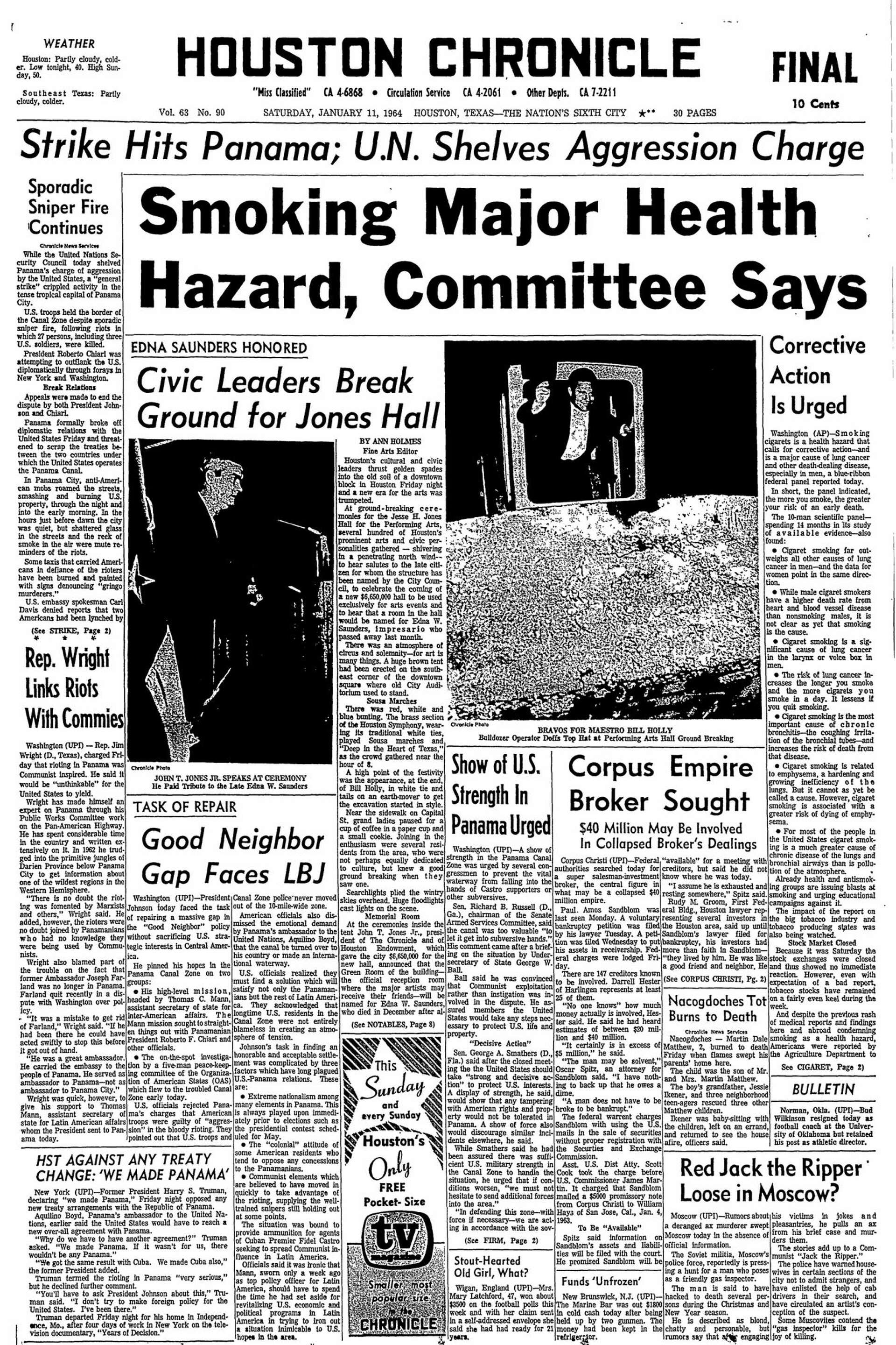 Today in history, Jan. 11, 1964: Smoking may be hazardous to your health