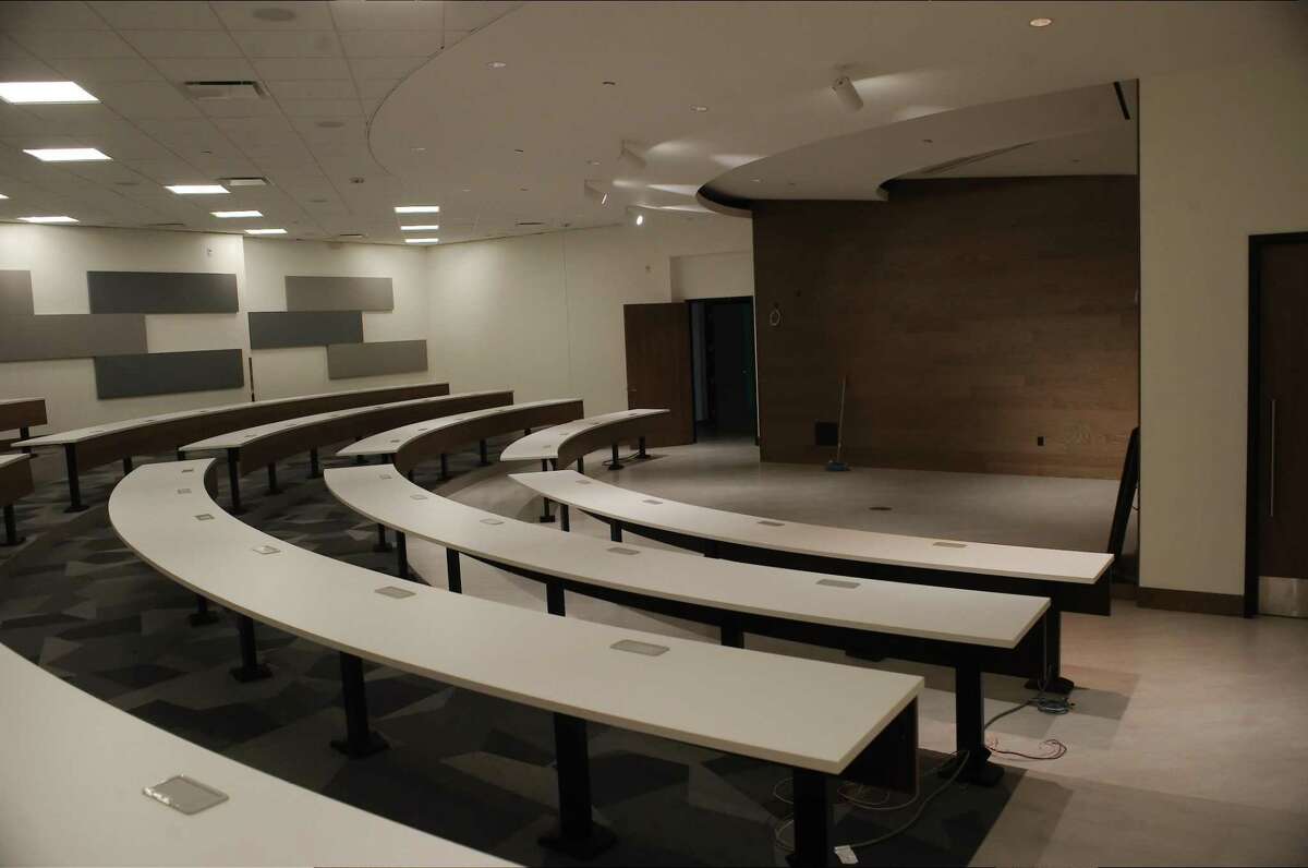 A teaching theater is one of the features of the new library.