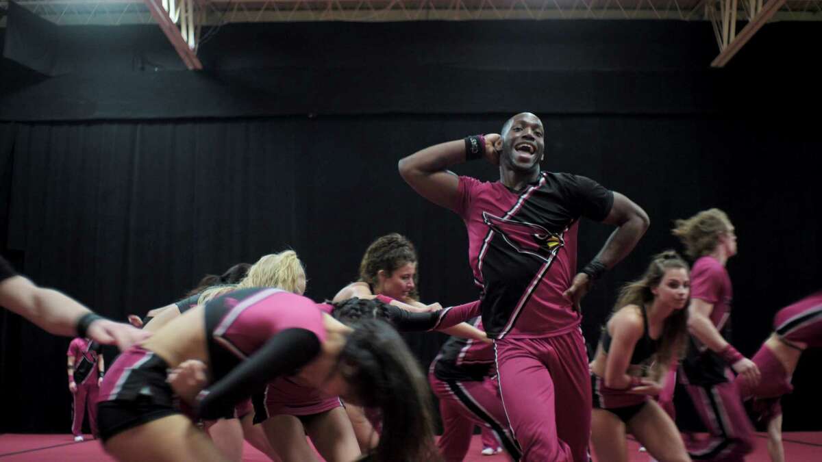 Jeron Hazelwood of Trinity Valley Community College performs in Season 2 of "Cheer."