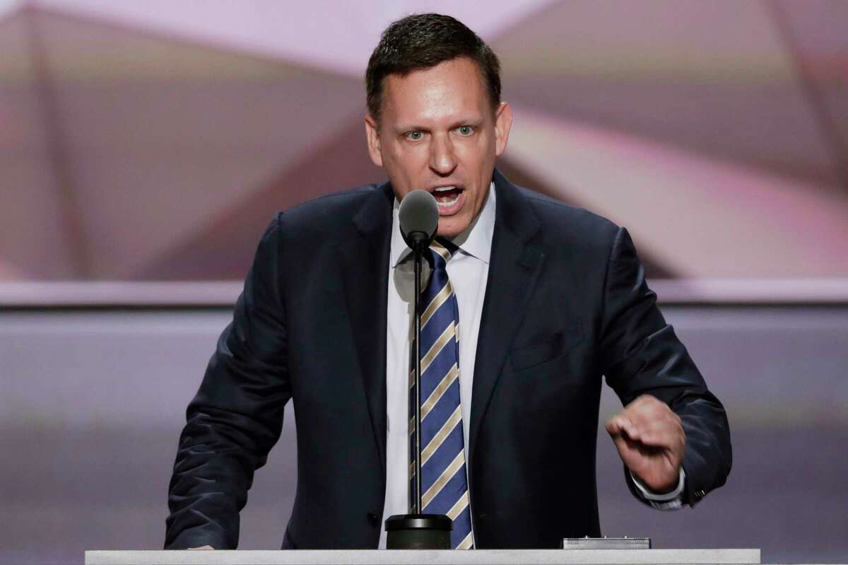 In this July 21, 2016, file photo, entrepreneur Peter Thiel speaks during the final day of the Republican National Convention in Cleveland. In is book “Zero to One,” Thiel — a self-described libertarian — argues in favor of monopolies. (AP Photo/J. Scott Applewhite, File)