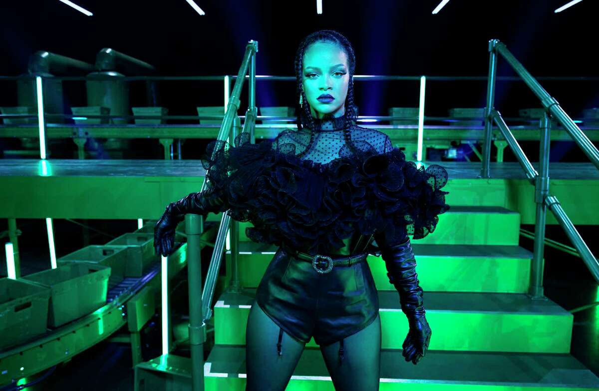 This image released by Savage X Fenty shows designer Rihanna on the set of The Savage X Fenty Show Vol. 2 Presented by Amazon Prime Video in Los Angeles. 