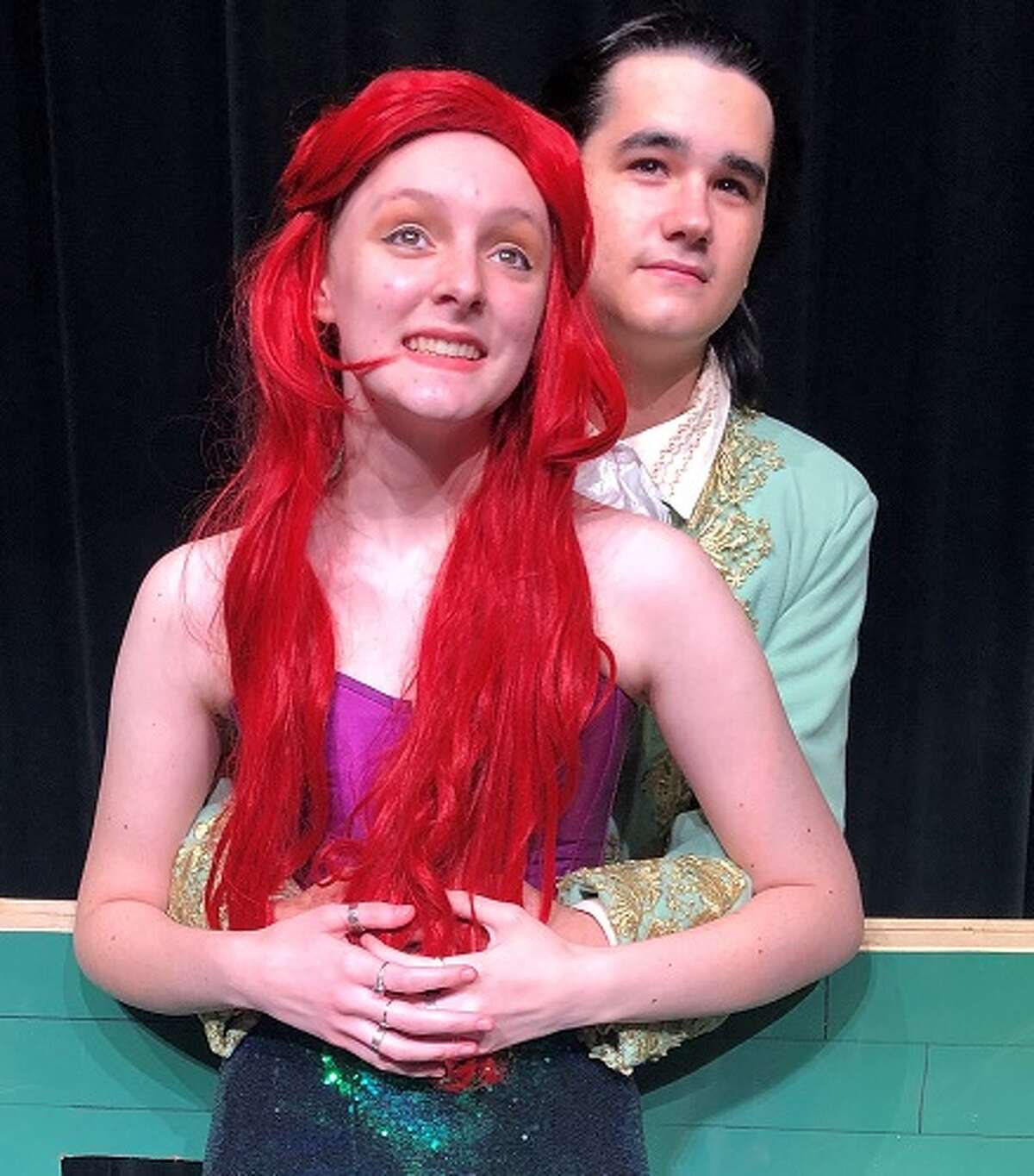 Devon Baxa plays Ariel and Noah Bryant is Prince Eric in Alvin High School's production of "The Little Mermaid."