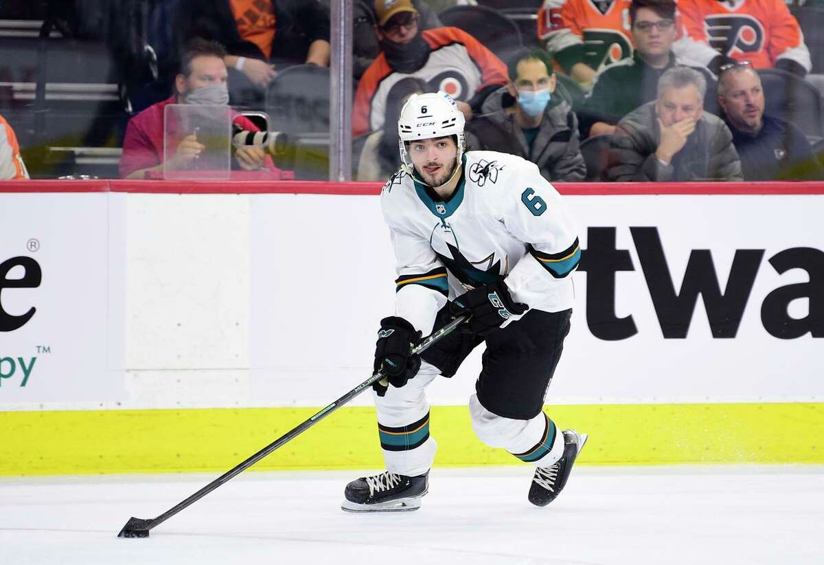 Rookie defenseman Ryan Merkley, the Sharks’ first-round pick in 2018, “makes elite plays with the puck,” San Jose captain Logan Couture said. “His game has shown growth.”