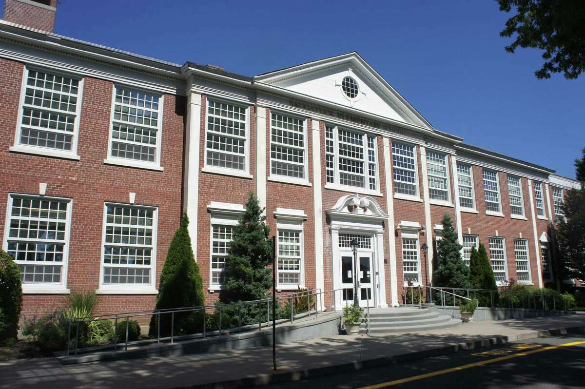 A view of Saugatuck Elementary School, which is located at 170 Riverside Avenue.