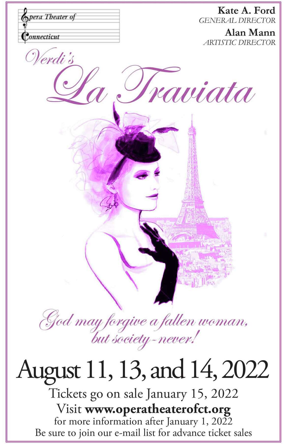 The Opera Theater of Connecticut will stage “La Traviata” this August.