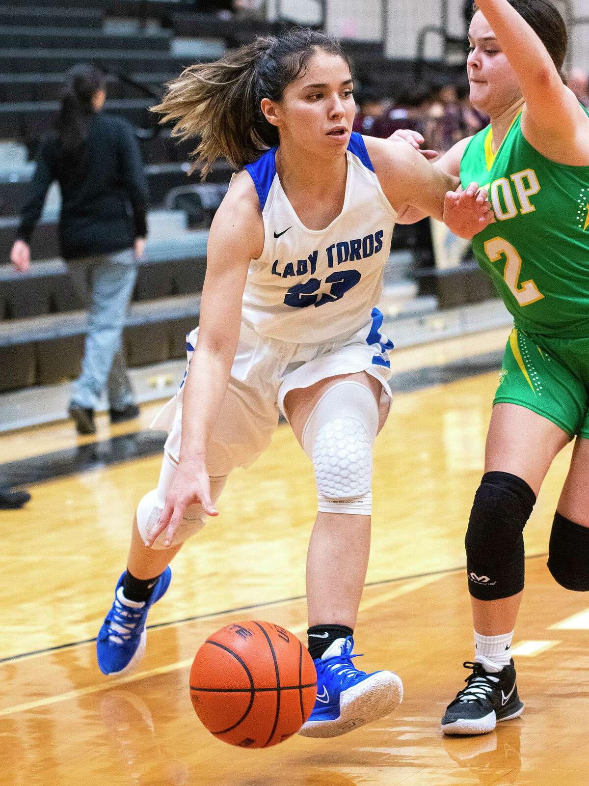 Pictured in this file photo, Cigarroa High School’s Brianna Mariscal had 11 points and eight rebounds Tuesday.