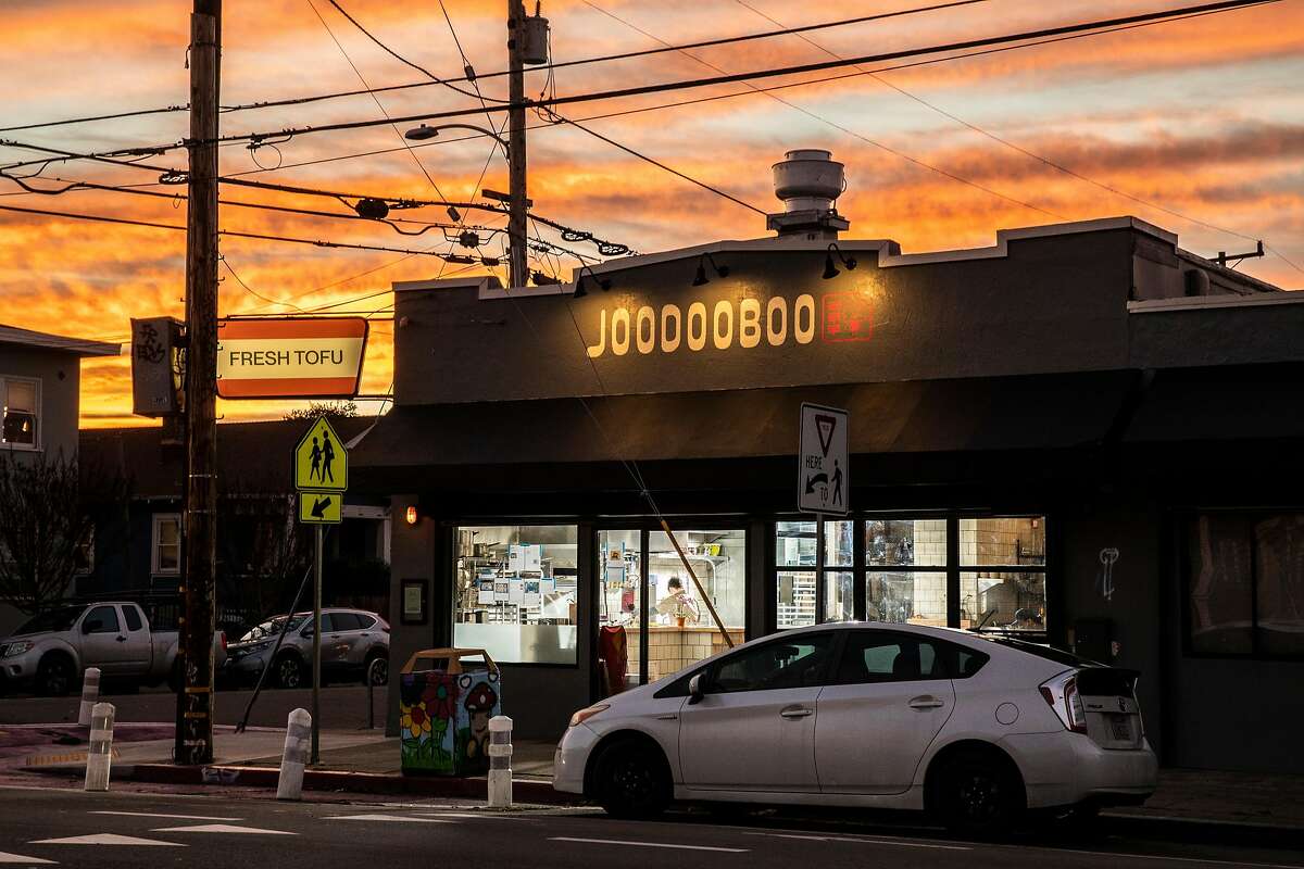 An exterior view of Korean deli and tofu shop Joodooboo is seen in Oakland, California Tuesday, Jan. 11, 2022.