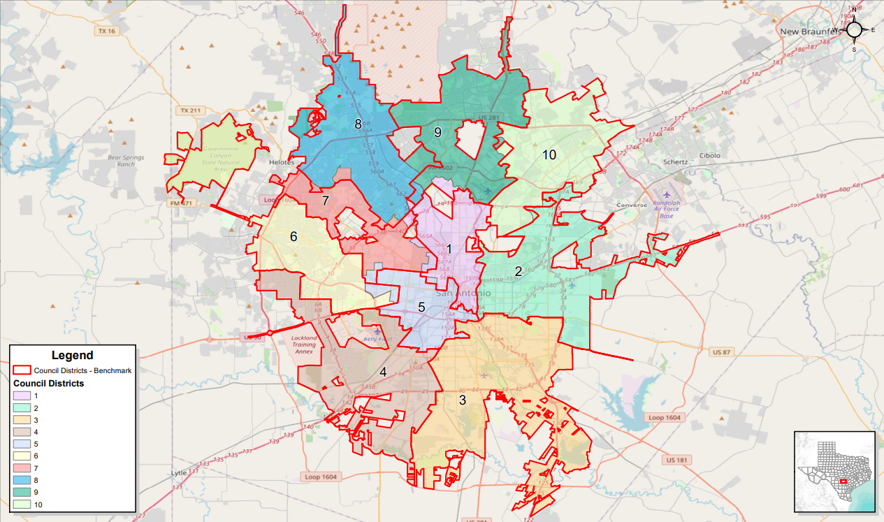 San Antonio Map Area Your City Council District May Change. Here's What That Means For San  Antonio Neighborhoods