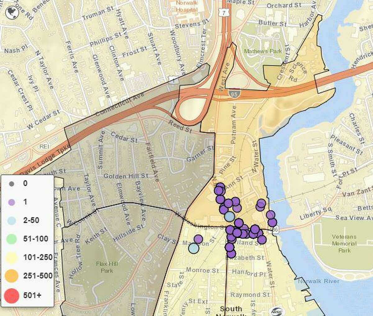 Norwalk Zip Code Map Switch Failure Leaves 120 In South Norwalk Without Power, Utility Says