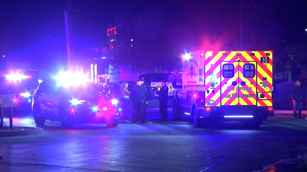 A San Antonio police officer rescued two women from a burning car after a crash near Fredricksburg and Hildebrand.