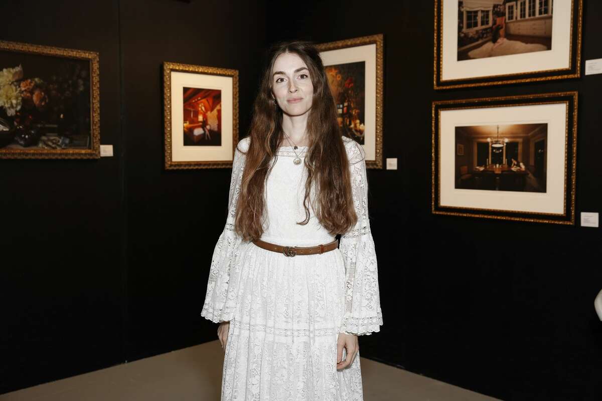 Artist Anna Marie Tendler photographed during The Other Art Fair Los Angeles presented by Saatchi Art in partnership with BOMBAY SAPPHIRE at Barker Hangar on September 23, 2021 in Santa Monica, California.