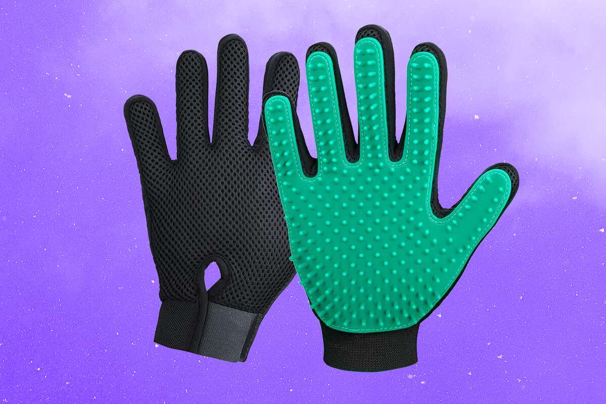 The DELOMA Grooming Gloves ($10.99) from Amazon. 