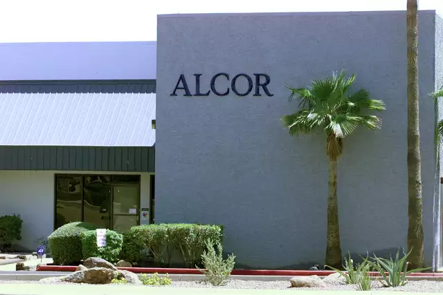 The body of baseball great Ted Williams is reportedly held in storage at Alcor in Scottsdale, Ariz. This photo was taken in 2002.