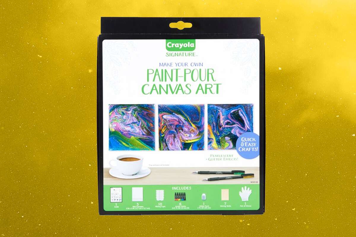 The Crayola Signature Paint-Pour Canvas Art Kit ($5.88) from Walmart. 