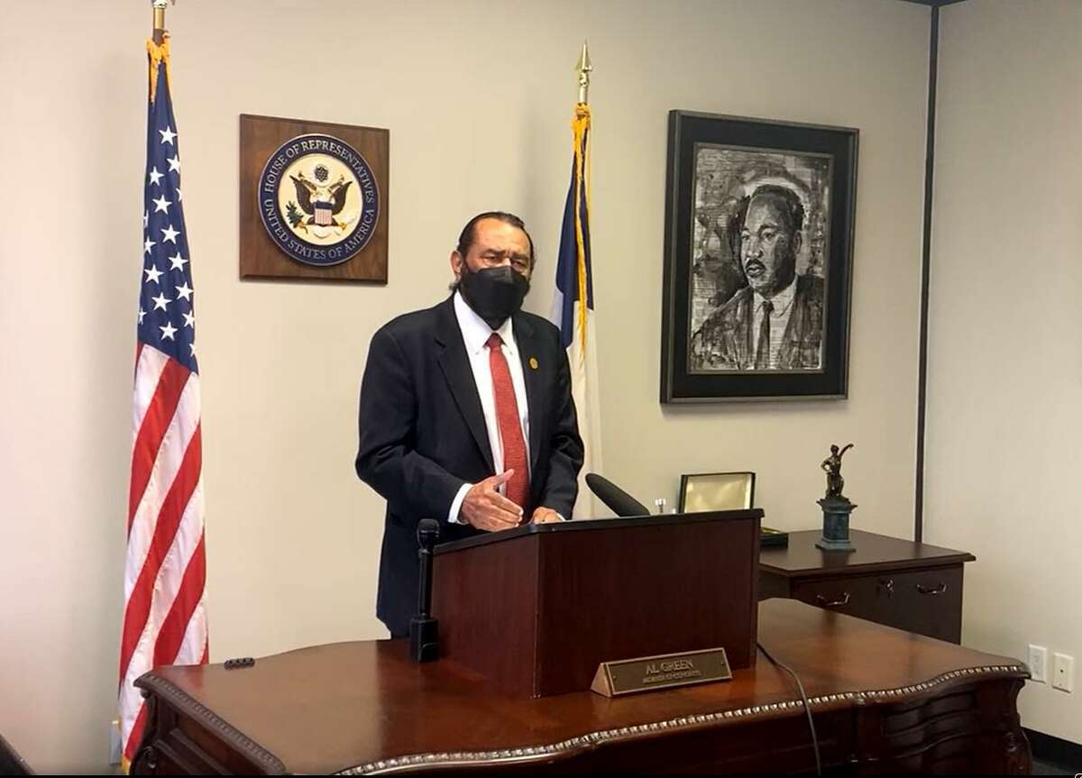 At an ad hoc news conference, U.S. Rep. Al Green (D-Texas) spoke out against the state-approved General Land Office for submitting an incomplete plan to the Department of Housing and Urban Development, thus delaying Hurricane Harvey mitigation funds from reaching poor neighborhoods.