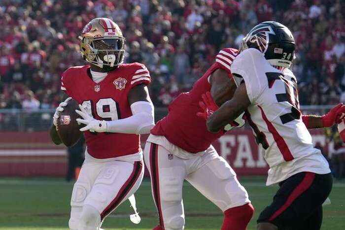 Dallas Cowboys cornerback Trevon Diggs (7) looks into the backfield during  an NFL divisional round playoff football game against the San Francisco  49ers, Sunday, Jan. 22, 2023, in Santa Clara, Calif. (AP