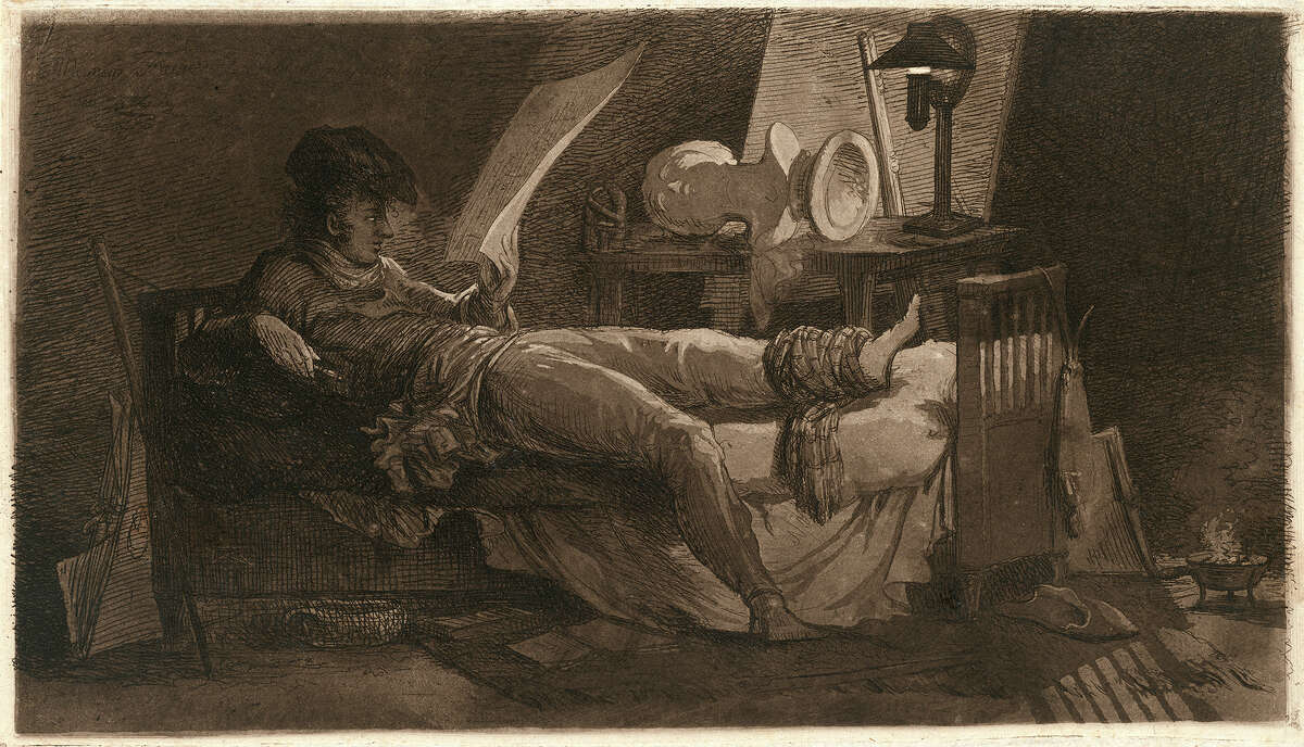Joseph Fischer's "Self-Portrait with an Injured Foot" (1798).