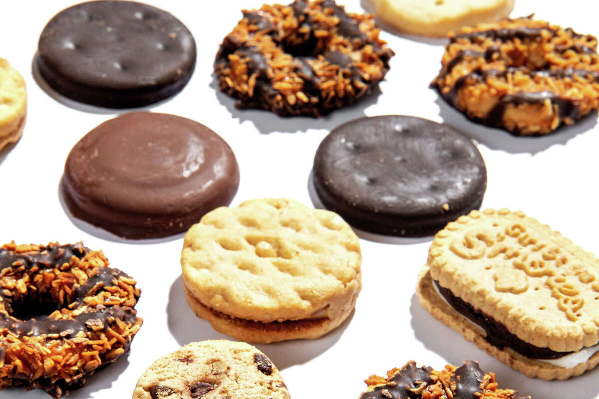 Girl Scout Cookies in a variety of flavors.