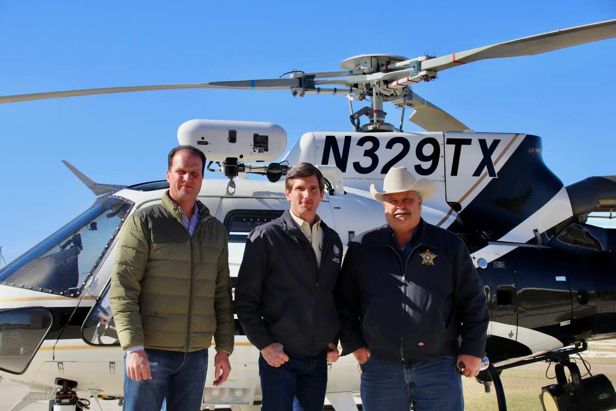 U.S. Rep. August Pfluger, state Rep. Brooks Landgraf from Odessa and Ector County Sheriff Mike Griffis