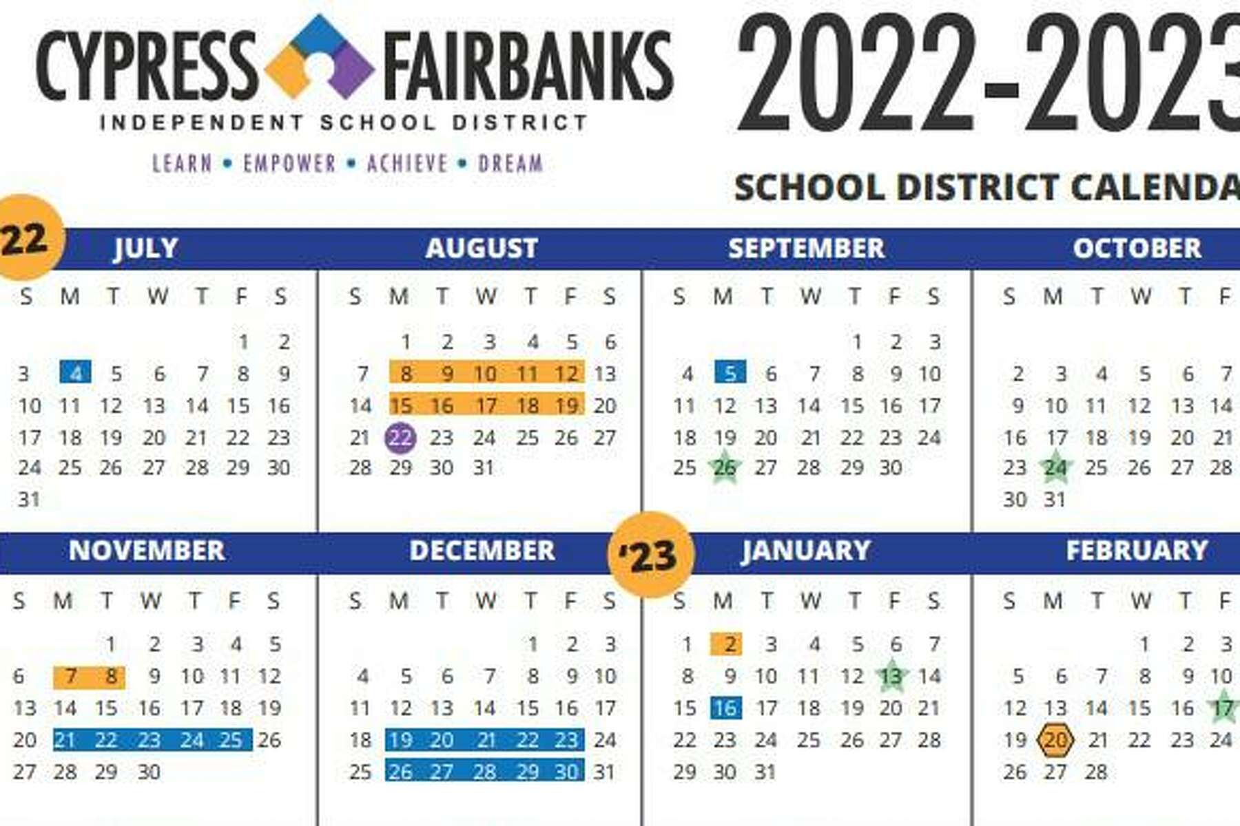 Cy-Fair School Notebook: Cfisd Approves 2022-2023 Instructional Calendar