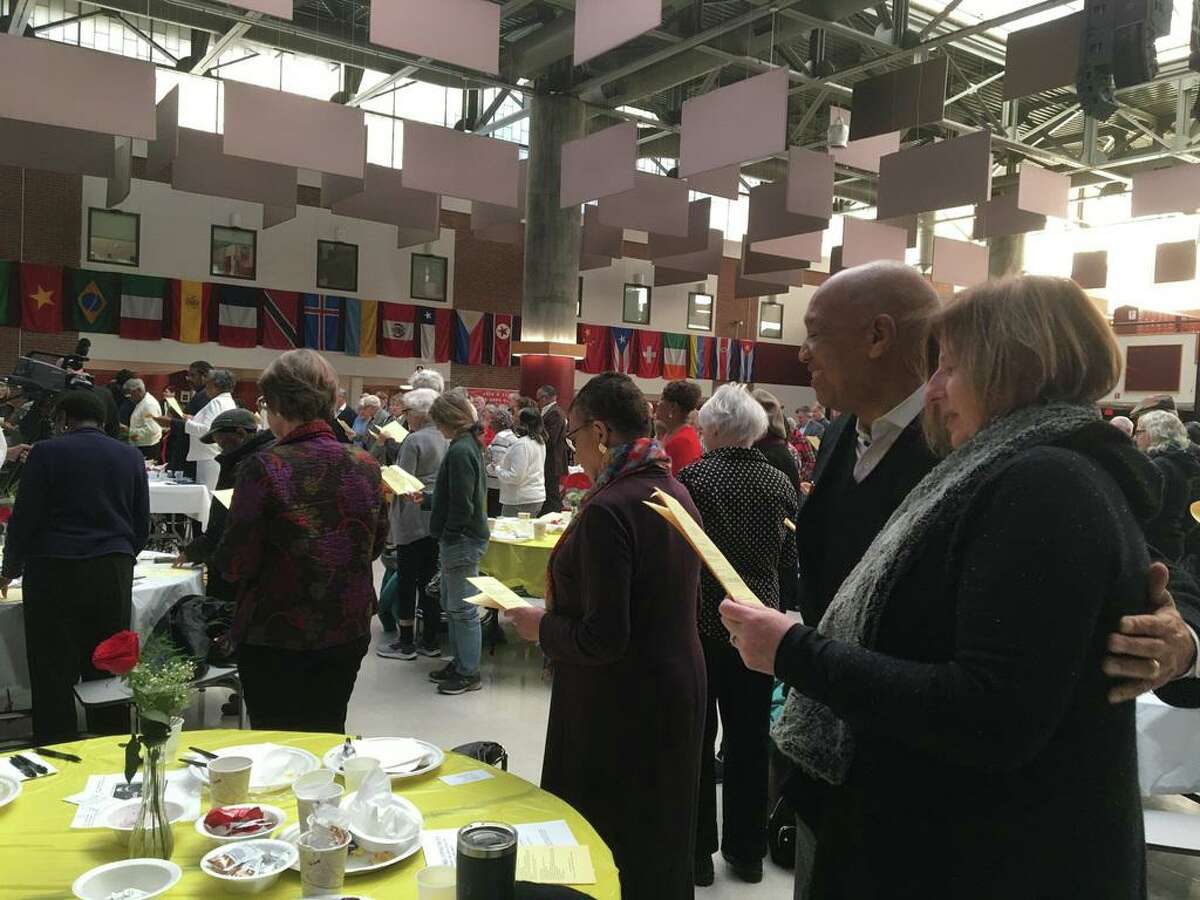 Before the event went virtual. The crowd at the 20th Annual Rev. Dr. Martin Luther King Jr. Community Breakfast at Branford High School on Jan. 20, 2020.