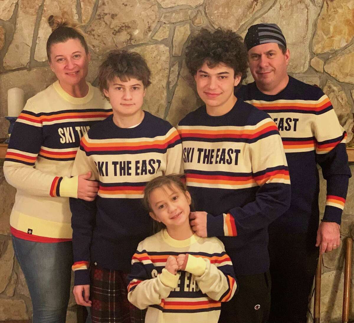 The Forchielli familyfrom left, Danee, Nicholas, Tyler, James and Evie in the front. The family of skiers were at Mount Snow in Vermont in 2020.