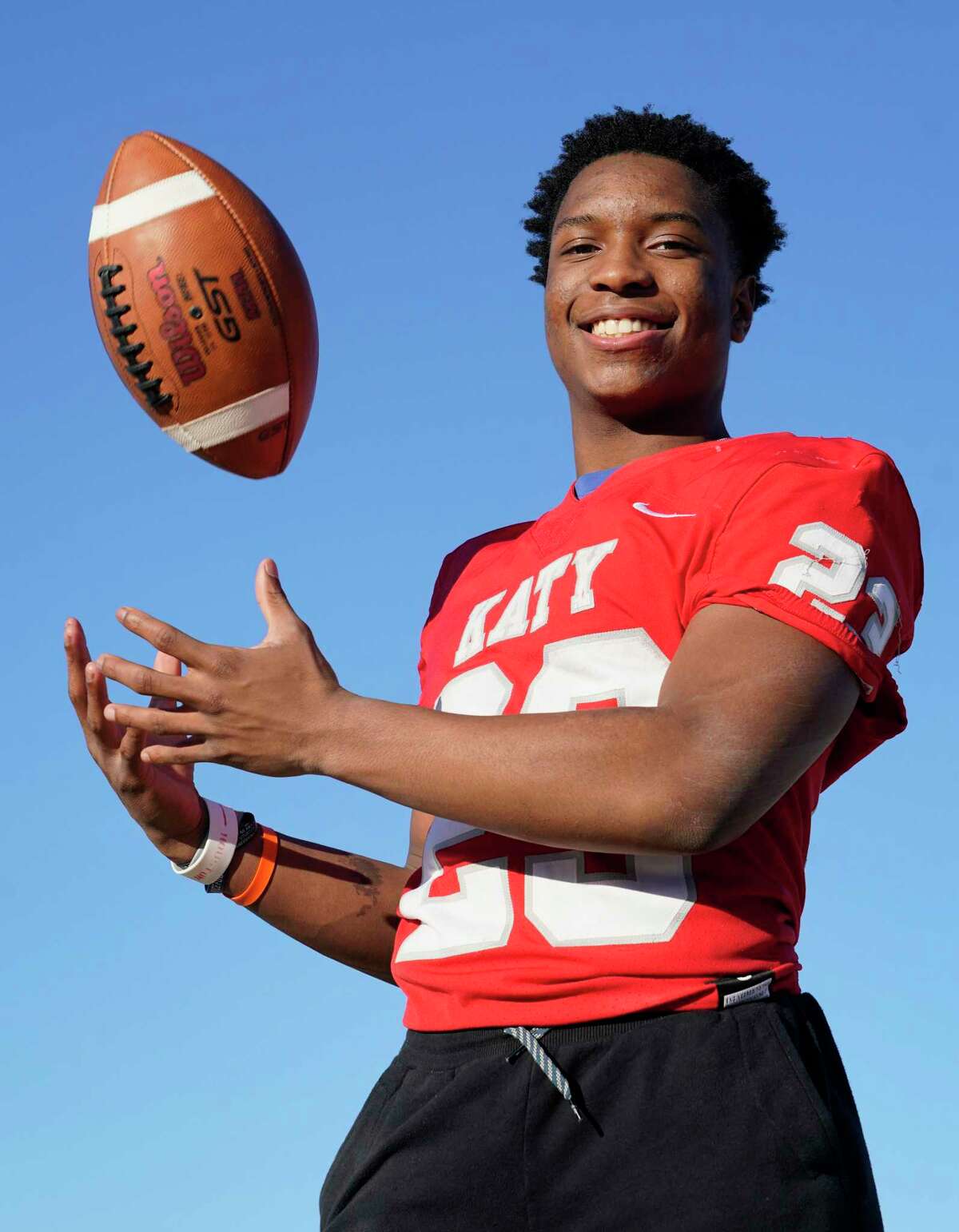 Seth Davis, Katy High School junior running back, the All-Greater Houston football offensive player of the year is shown Thursday, Jan. 13, 2022 in Katy.