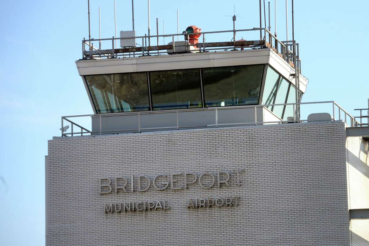 The control tower at Sikorsky Memorial Airport, in Stratford, Conn. Jan. 12, 2022.