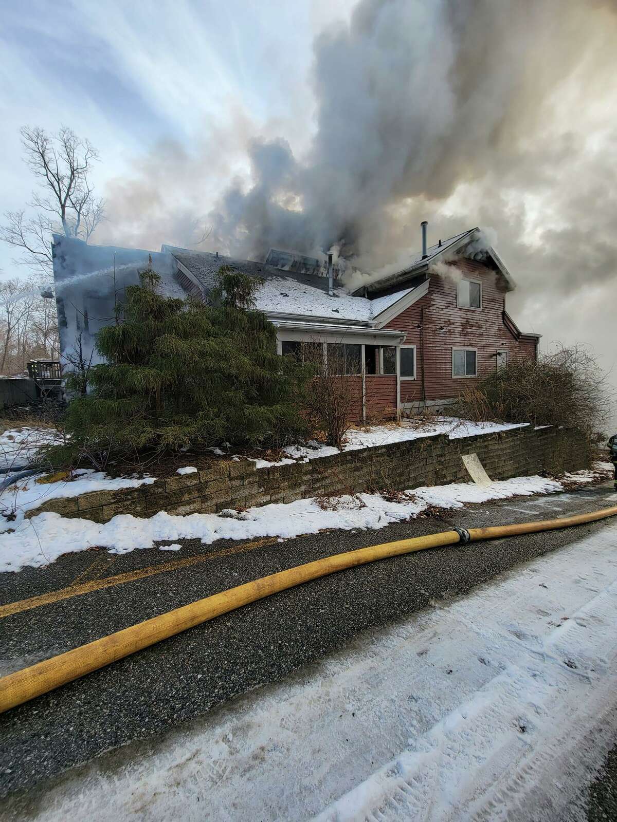 The Newtown Hook & Ladder, along with four other Newtown fire departments, were called to a fire at a vacant commercial building on Mount Pleasant Road around 9:30 a.m. Friday. Fire officials said the building, which was a former restaurant and pub, was completely destroyed.