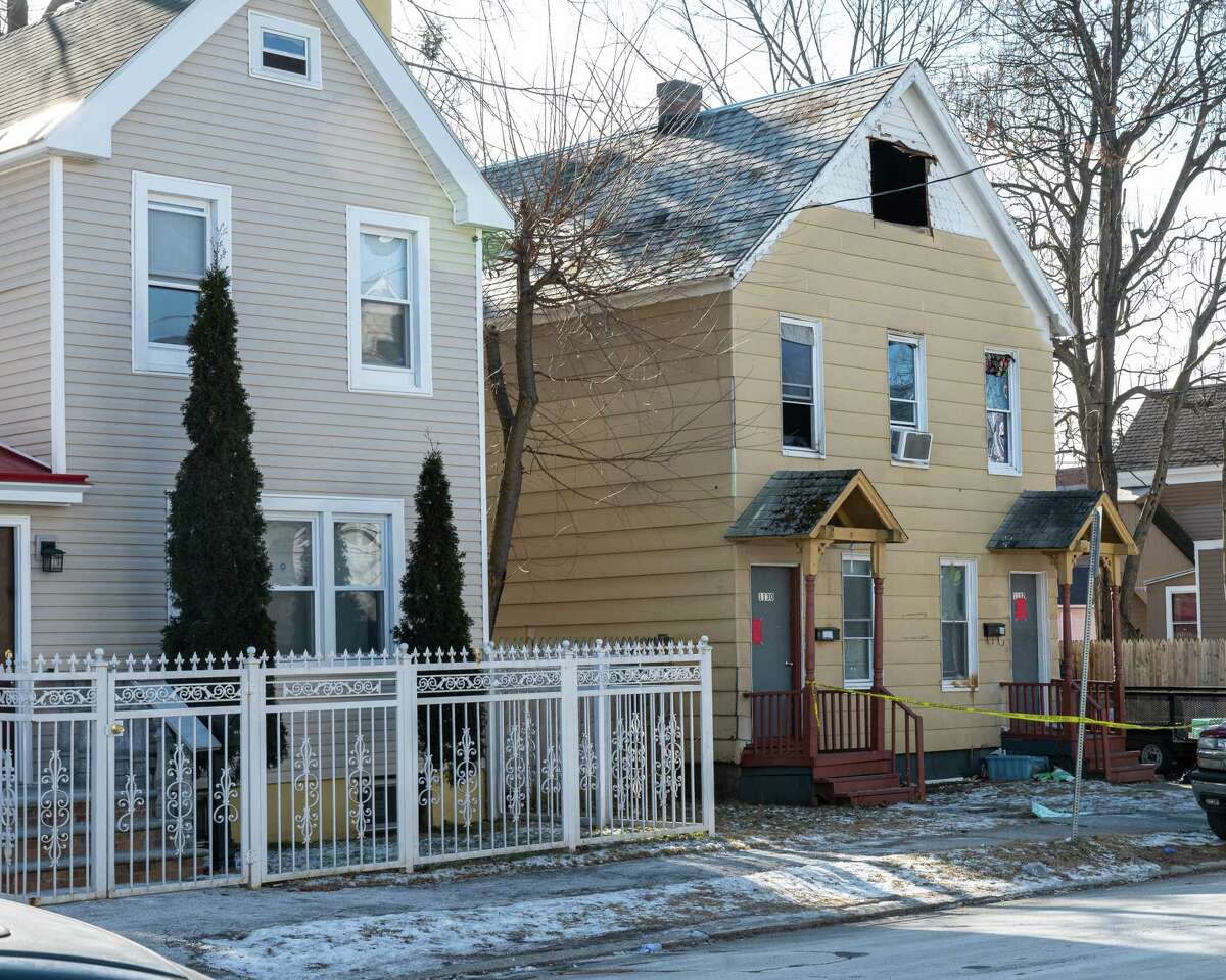 The scene of a fire at 1132 Sixth Ave. in Schenectady, NY, that claimed the life of 4-year-old child on Saturday, Jan. 15, 2022. (Jim Franco/Special to the Times Union)