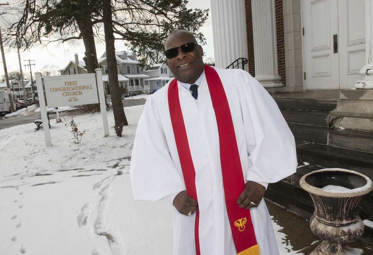 Charles Rogers is seen at the First Congregational Church on Friday, Jan. 7, 2022 in Albany, N.Y. Rogers' full time job is associate dean of Student Affairs at the University at Albany and he has agreed to pastor this historic predominantly Black church. (Lori Van Buren/Times Union)