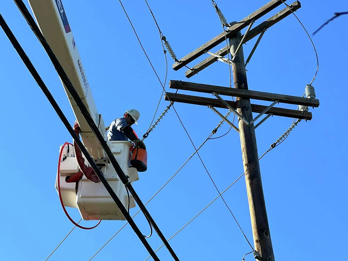 CPS Energy released photos of damaged caused by strong winds across San Antonio and the efforts of their linemen to restore power to thousands of customers on Saturday, January 15, 2022.