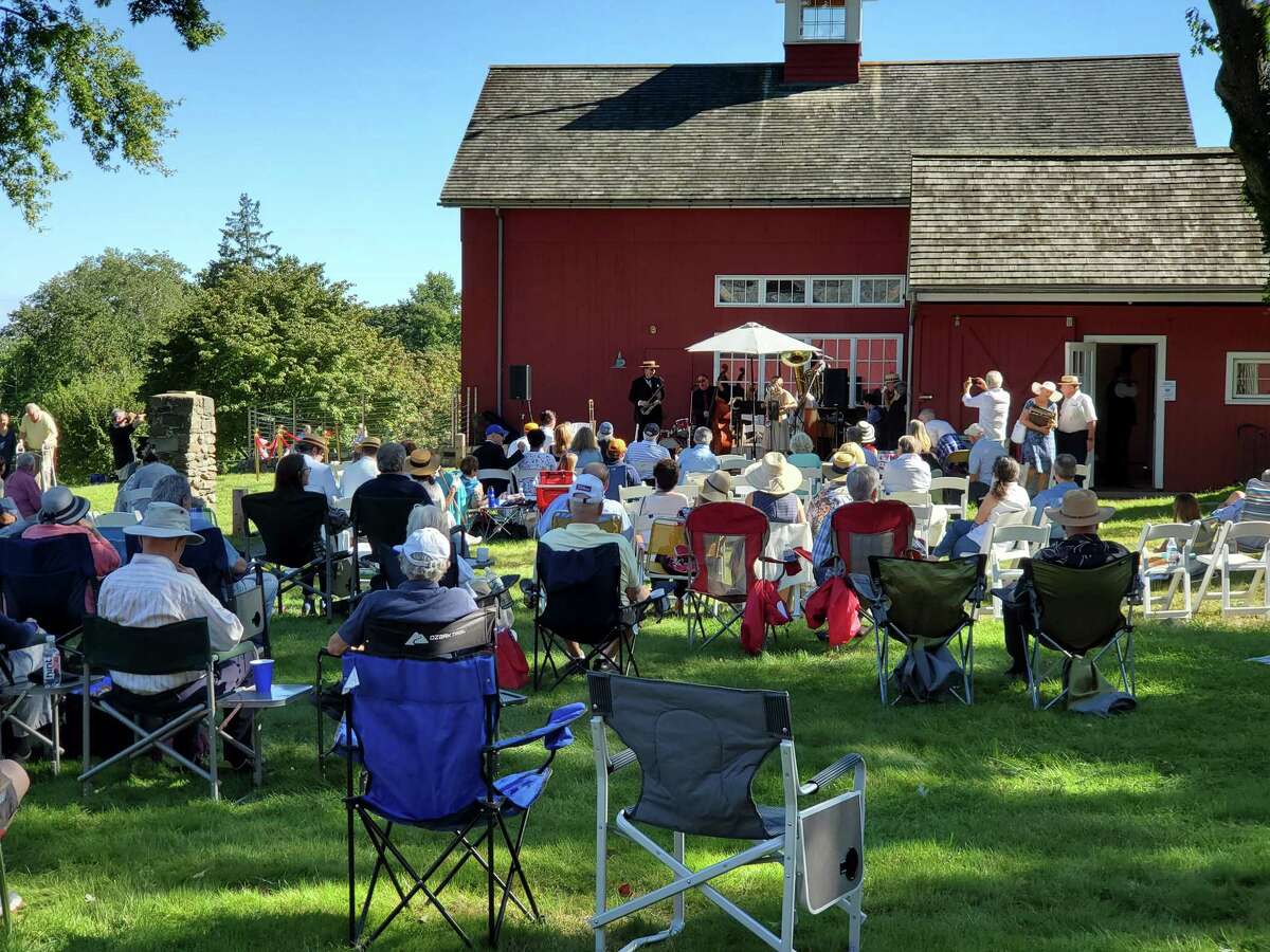 Visitors enjoy jazz music at the Weston Historical Society during the Society’s Roaring 20’s Lawn Party back in September 2021.