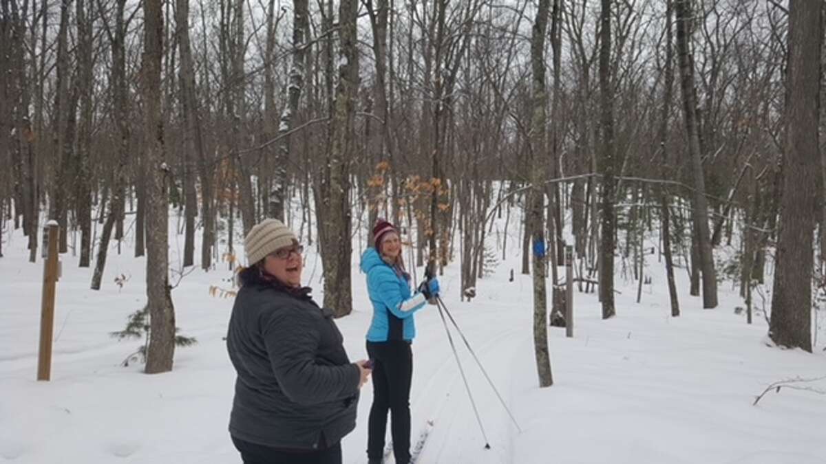 Liz Hoy and Pamela Weiner could be seen cross-country skiing. 