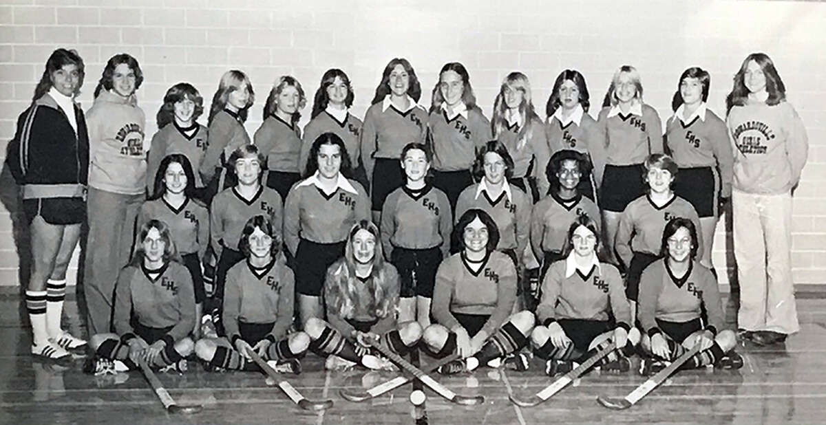 Debbie (Seybert) Romero, back row fifth from right, with the Edwardsville field hockey team in a photo from her senior season in 1978, when the Tigers won the state championship.