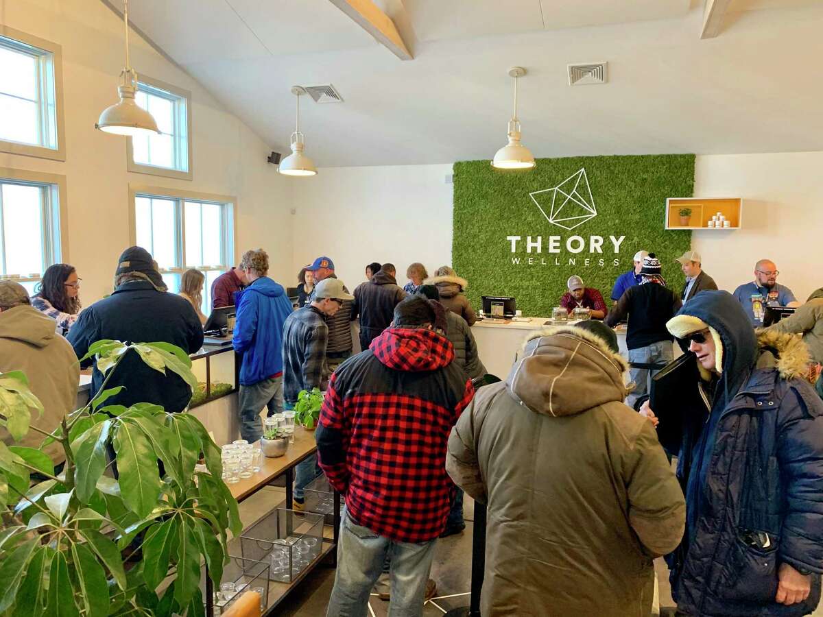 Theory Wellness, a Massachusetts cannabis company, was prepared to host up to 1,000 customers on the first day of recreational marijuana sales in Great Barrington on Friday, Jan. 11, 2019. Experts say Connecticut could see a big surge in demand when it launches its recreational marijuana program this year.