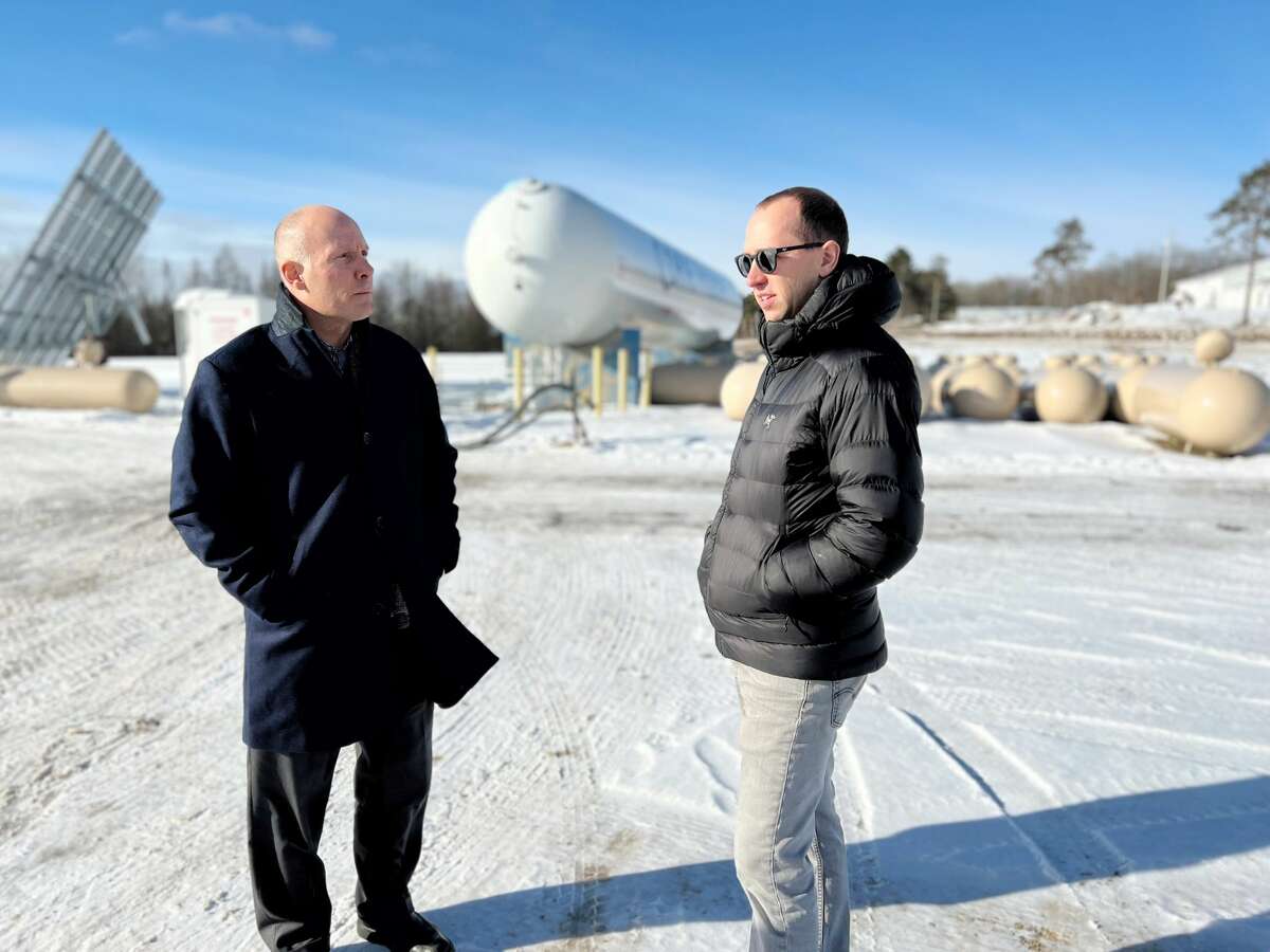 Congressman John Moolenaar is pictured touring Coyne Oil & Propane with Dan Coyne.