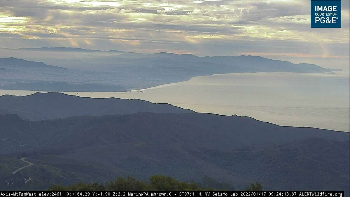 The view from an Alert Wildfire remote camera on Mount Tamalpais on Monday morning.