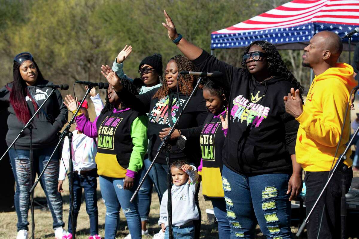 The MLK Choir performs for participants of the MLK Freedom Walk.