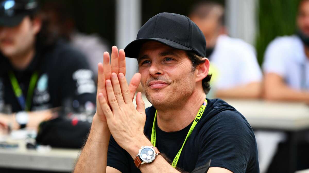 James Marsden looks on in the Paddock during qualifying ahead of the F1 Grand Prix of USA at Circuit of The Americas on October 23, 2021 in Austin, Texas.