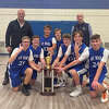 The St. Mary’s 7th-8th grade A Team concluded an undefeated season, winning the Mid-Michigan Saints League championship over the weekend. The team consisted of from left to right: Cameron Miller, Liam Sell, Jack Bollman, Chase Baumgardner, Trenton Mossell, Max Bollman and Owen Evicks. Also on the team and not in the photo is Zach McNally. The team was coached by Jeff Bollman and Brian Miller.