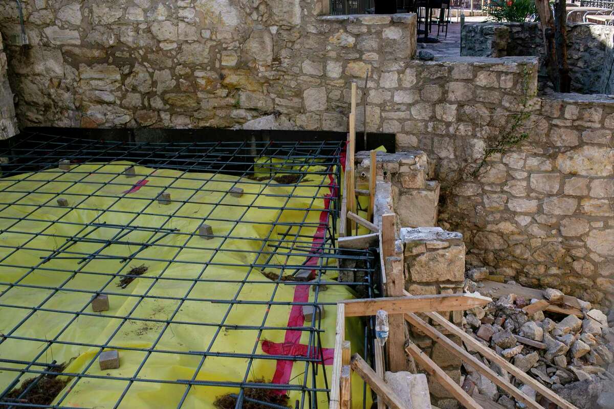 Rubble is seen outside the Fig Tree Restaurant as the restaurant undergoes renovations in San Antonio. The restaurant is set to reopen in two or three months.